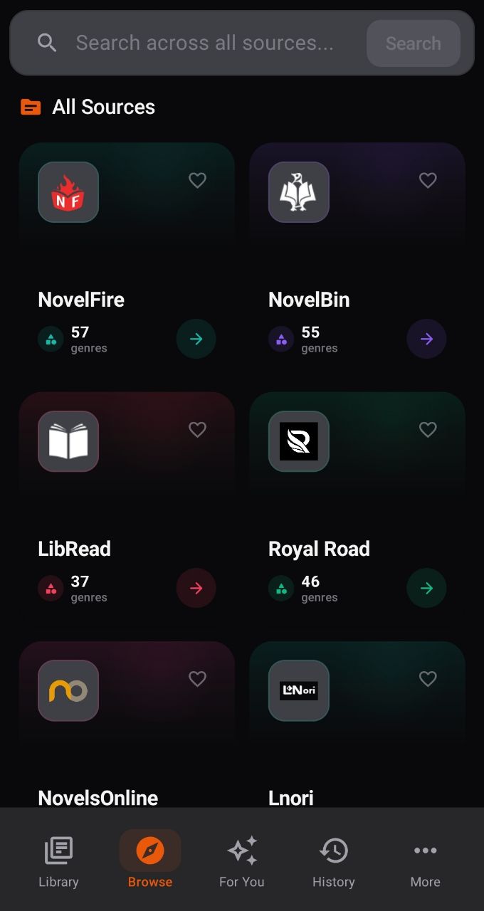 Browse screen